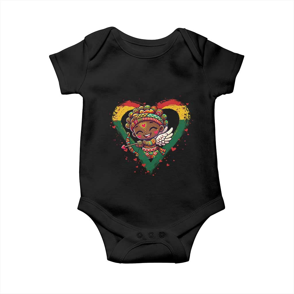 Cute Black Cupid Baby Onesie Melanin Pride Valentines Day Gift - Wonder Print Shop