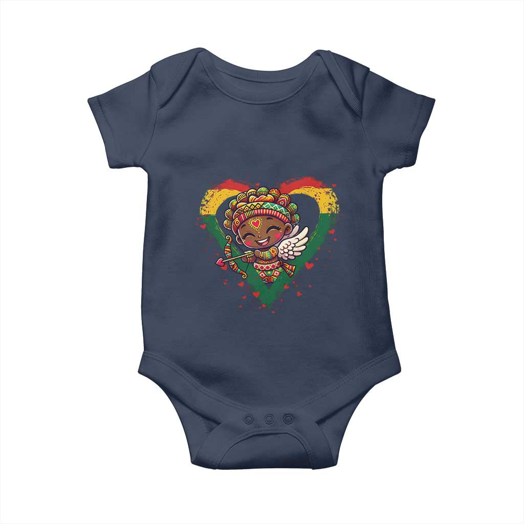 Cute Black Cupid Baby Onesie Melanin Pride Valentines Day Gift - Wonder Print Shop