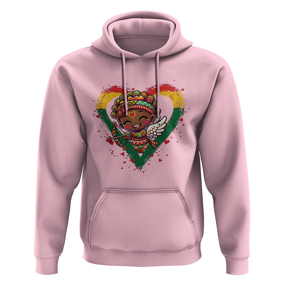 Cute Black Cupid Hoodie Melanin Pride Valentines Day Gift - Wonder Print Shop