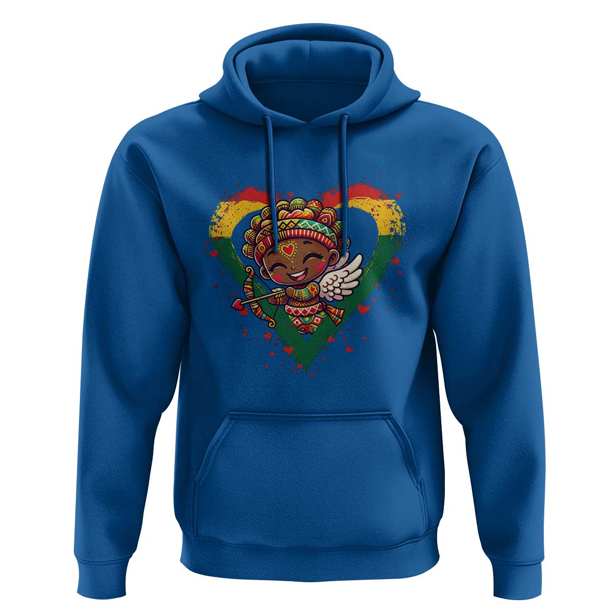 Cute Black Cupid Hoodie Melanin Pride Valentines Day Gift - Wonder Print Shop
