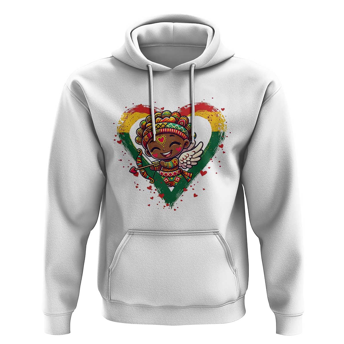 Cute Black Cupid Hoodie Melanin Pride Valentines Day Gift - Wonder Print Shop