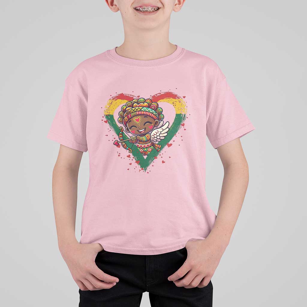 Cute Black Cupid T Shirt For Kid Melanin Pride Valentines Day Gift - Wonder Print Shop