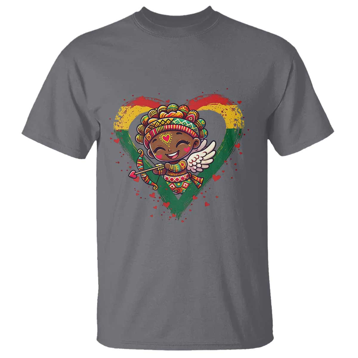 Cute Black Cupid T Shirt Melanin Pride Valentines Day Gift - Wonder Print Shop