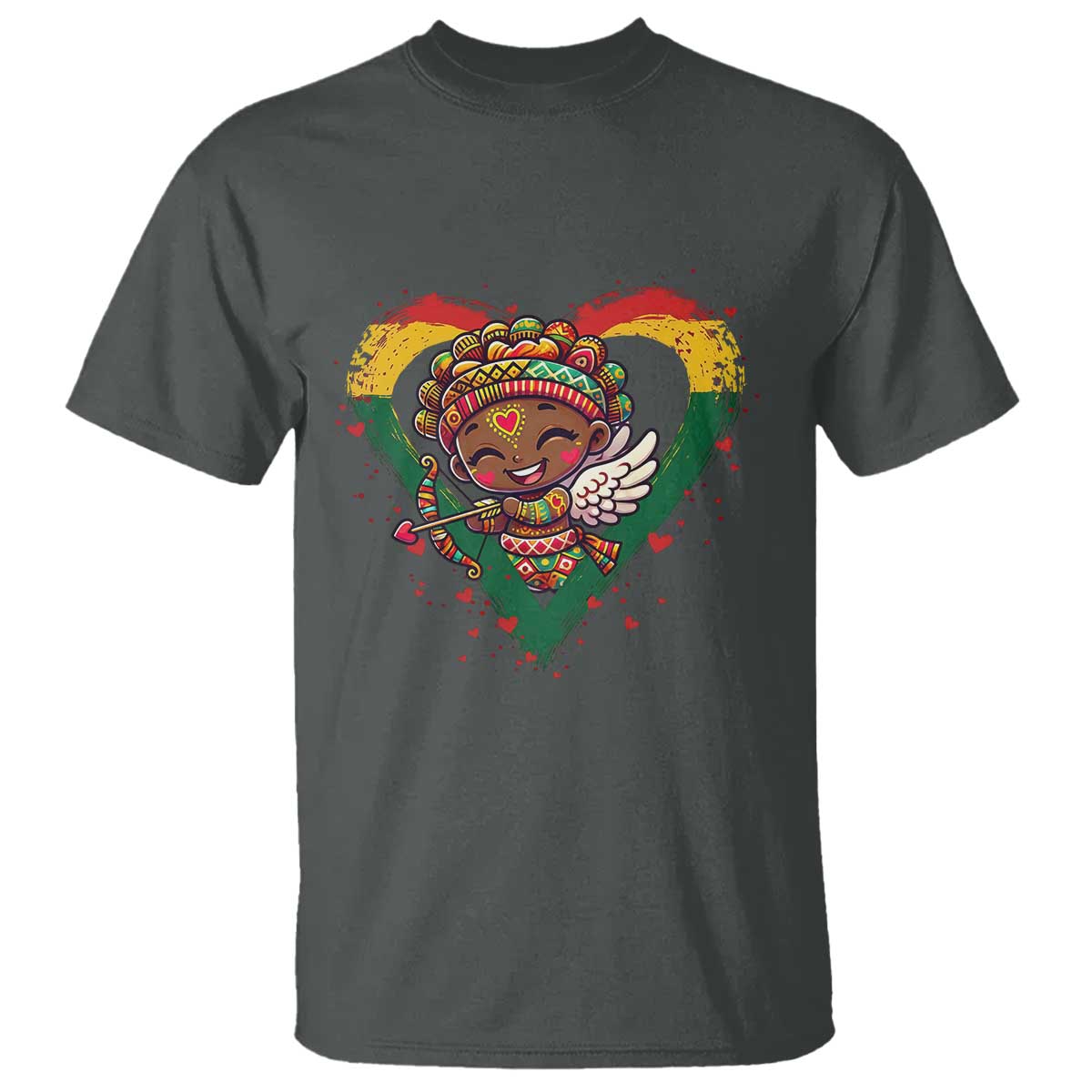 Cute Black Cupid T Shirt Melanin Pride Valentines Day Gift - Wonder Print Shop