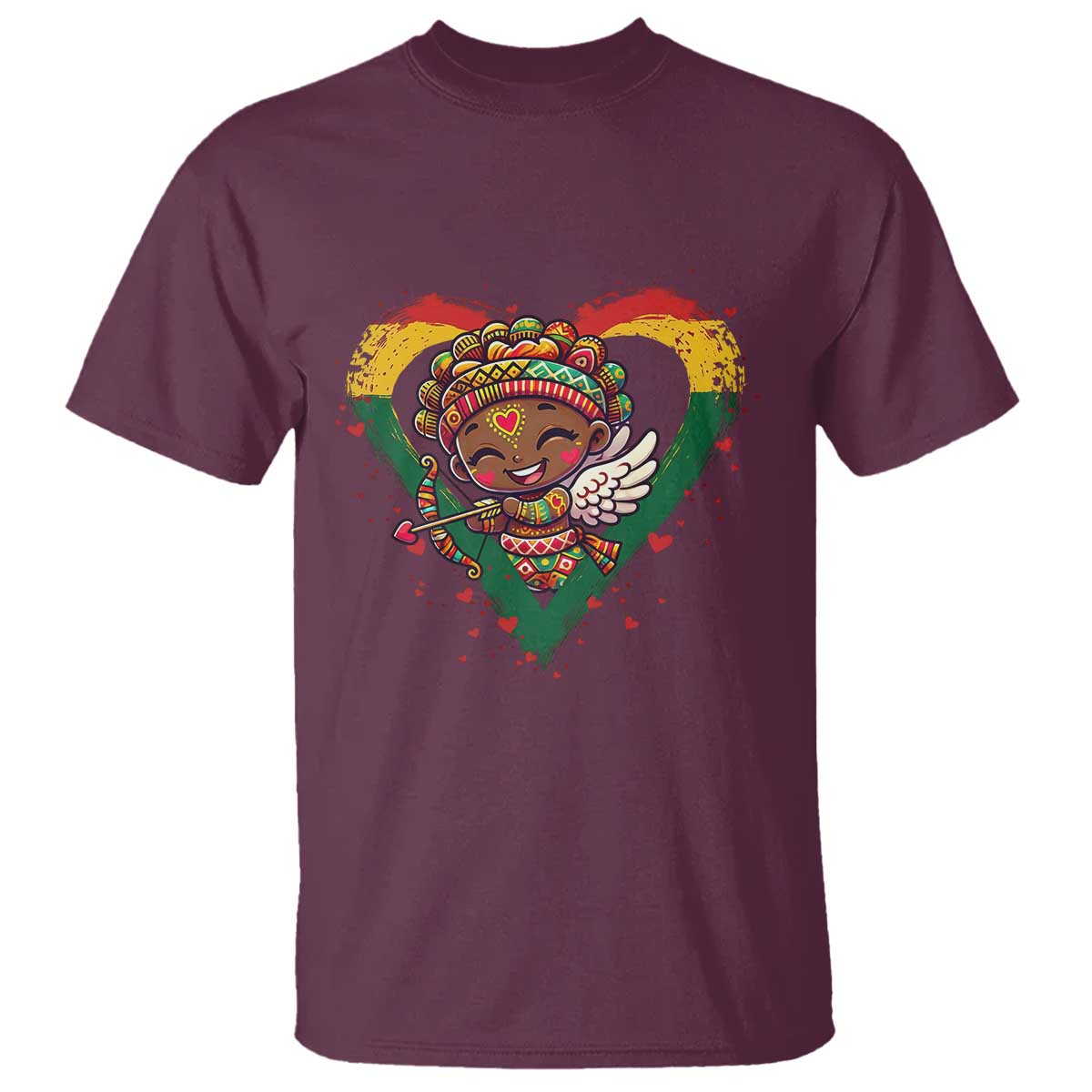 Cute Black Cupid T Shirt Melanin Pride Valentines Day Gift - Wonder Print Shop