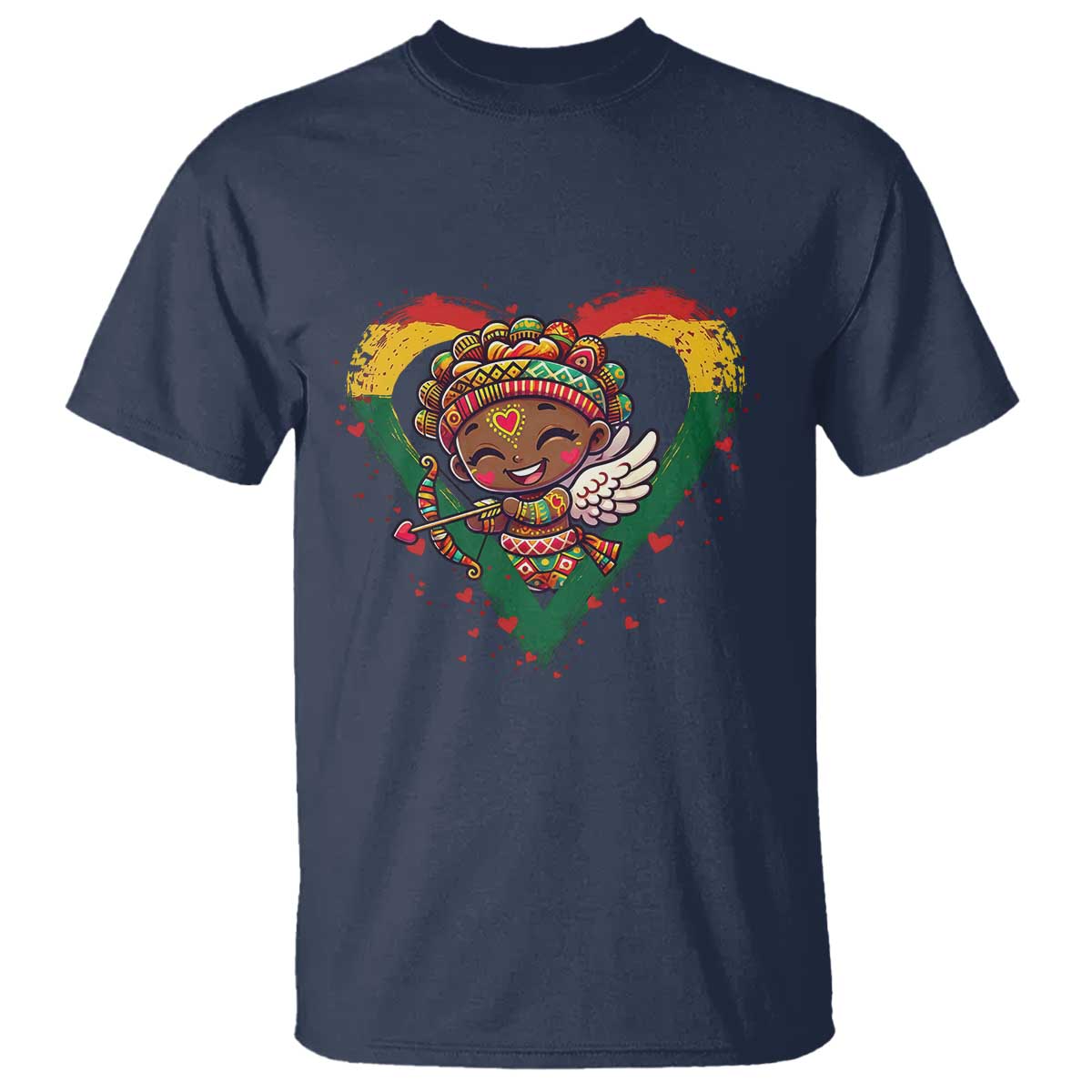 Cute Black Cupid T Shirt Melanin Pride Valentines Day Gift - Wonder Print Shop