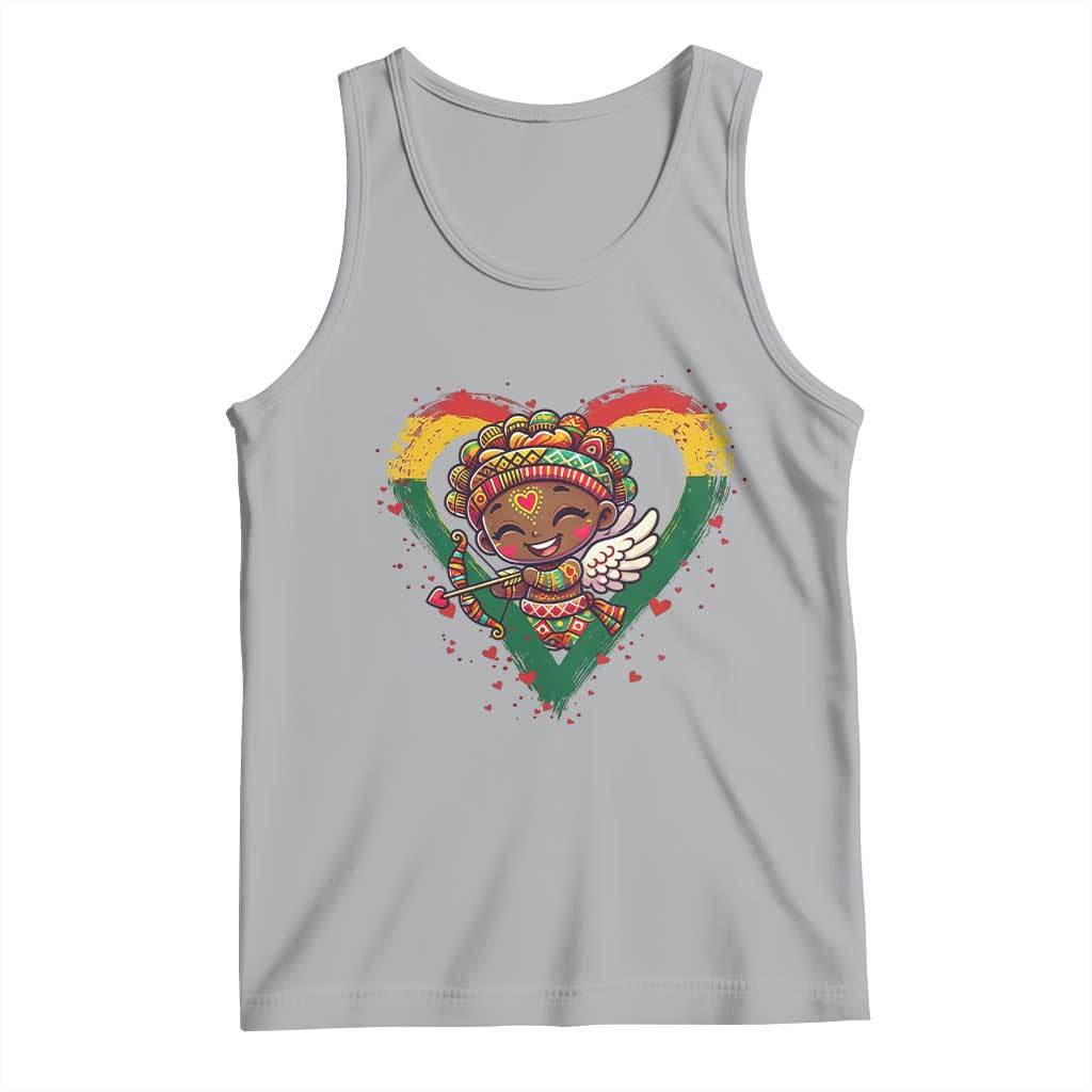 Cute Black Cupid Tank Top Melanin Pride Valentines Day Gift - Wonder Print Shop