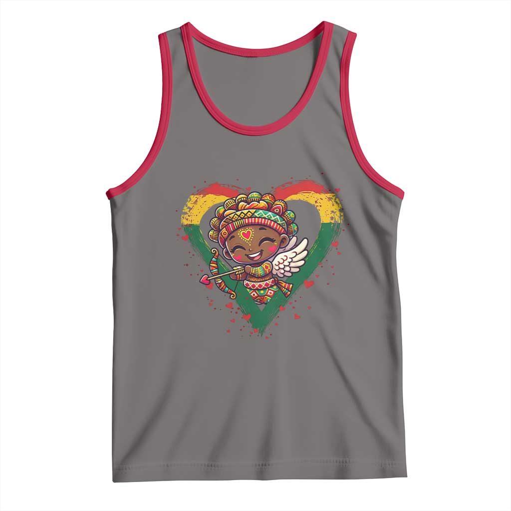 Cute Black Cupid Tank Top Melanin Pride Valentines Day Gift - Wonder Print Shop