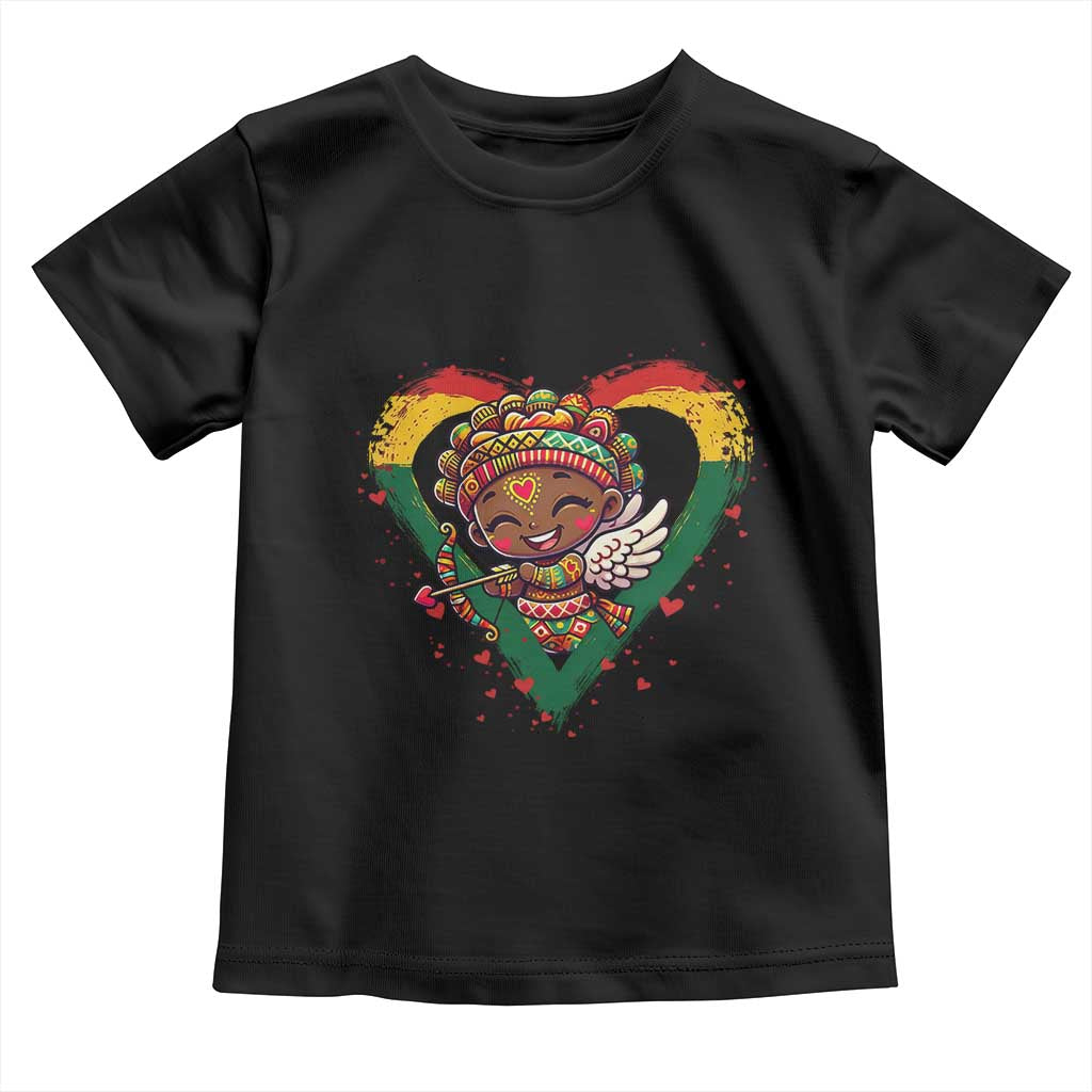 Cute Black Cupid Toddler T Shirt Melanin Pride Valentines Day Gift - Wonder Print Shop