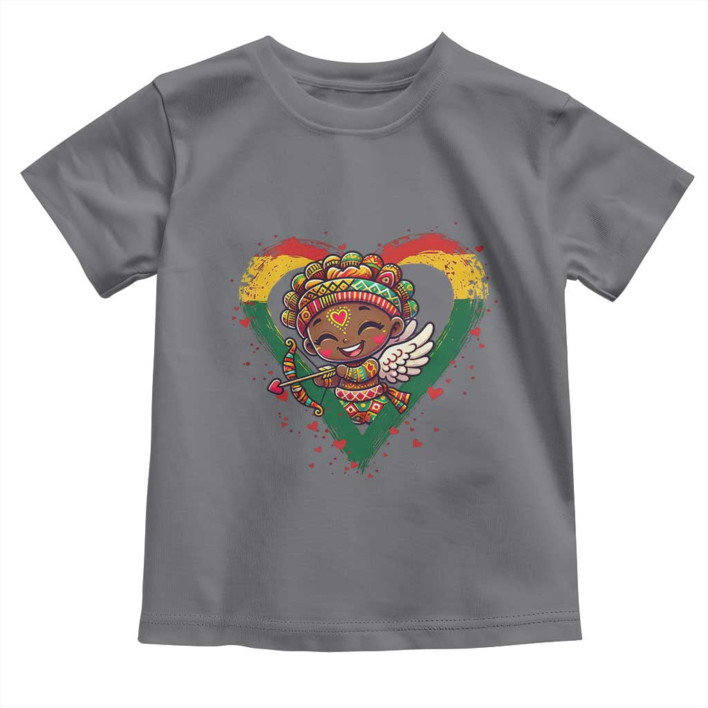Cute Black Cupid Toddler T Shirt Melanin Pride Valentines Day Gift - Wonder Print Shop