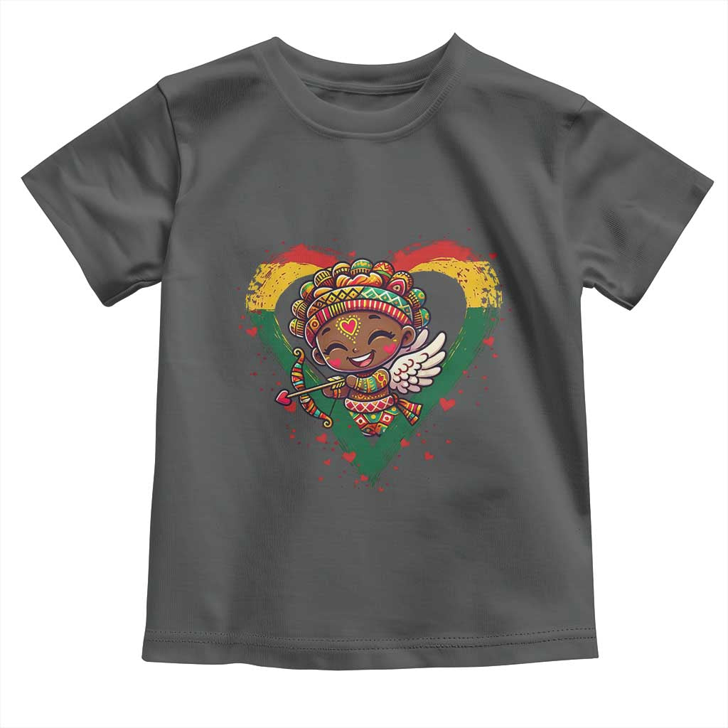 Cute Black Cupid Toddler T Shirt Melanin Pride Valentines Day Gift - Wonder Print Shop