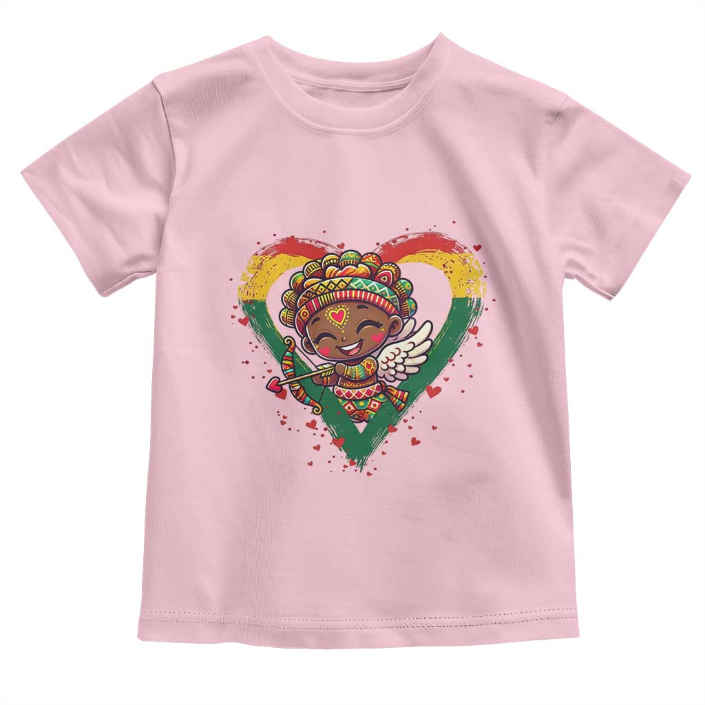 Cute Black Cupid Toddler T Shirt Melanin Pride Valentines Day Gift - Wonder Print Shop