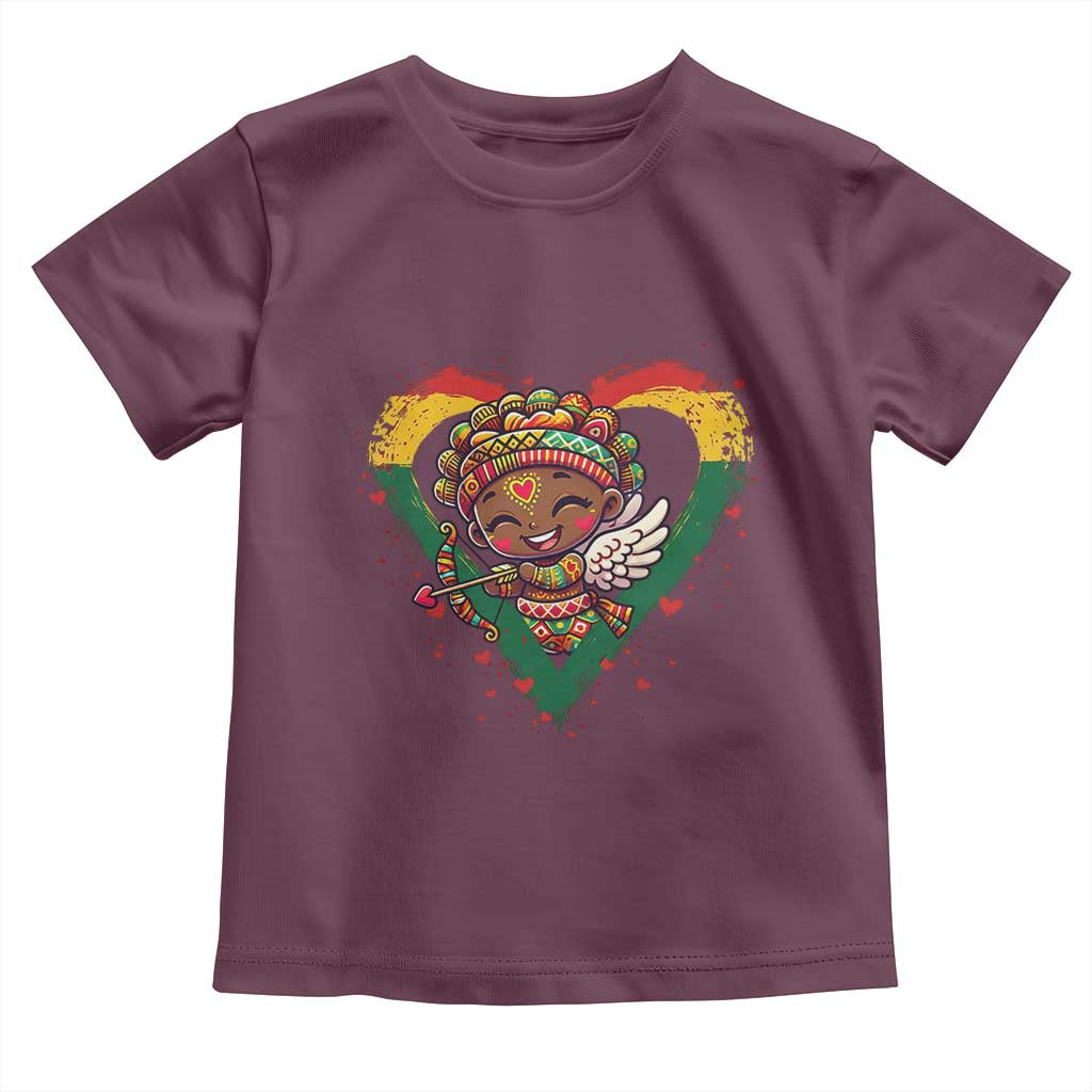 Cute Black Cupid Toddler T Shirt Melanin Pride Valentines Day Gift - Wonder Print Shop