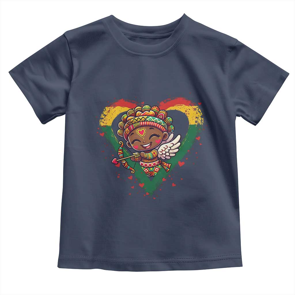 Cute Black Cupid Toddler T Shirt Melanin Pride Valentines Day Gift - Wonder Print Shop