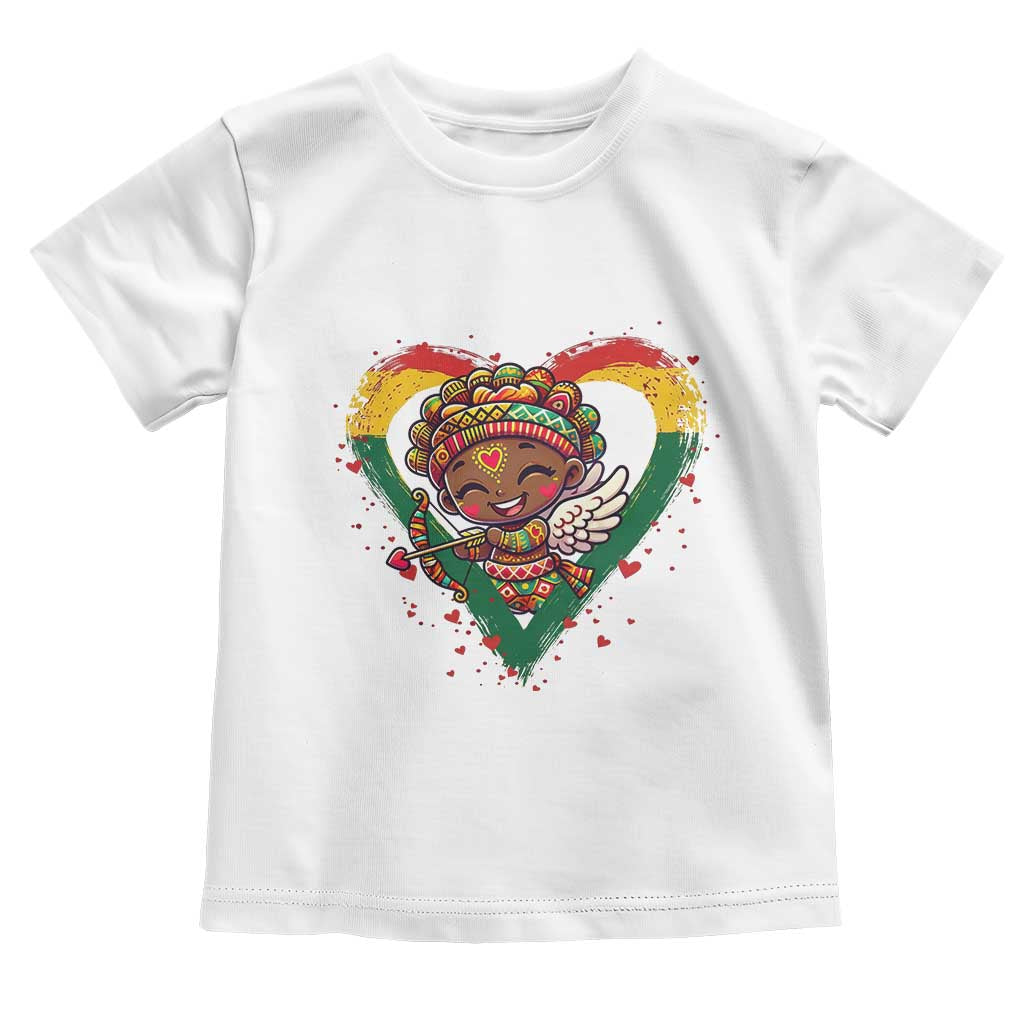 Cute Black Cupid Toddler T Shirt Melanin Pride Valentines Day Gift - Wonder Print Shop