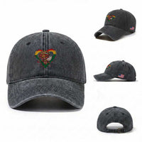 Cute Black Cupid Washed Cotton Baseball Cap Melanin Pride Valentines Day Gift