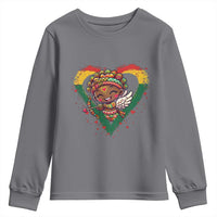 Cute Black Cupid Youth Sweatshirt Melanin Pride Valentines Day Gift - Wonder Print Shop
