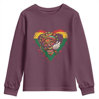 Cute Black Cupid Youth Sweatshirt Melanin Pride Valentines Day Gift - Wonder Print Shop