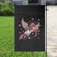 Cute Black Cupid Garden Flag African American Valentines Day Gift - Wonder Print Shop