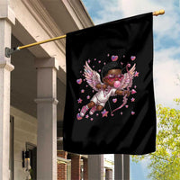Cute Black Cupid Garden Flag African American Valentines Day Gift - Wonder Print Shop