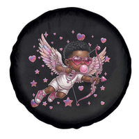Cute Black Cupid Spare Tire Cover African American Valentines Day Gift - Wonder Print Shop