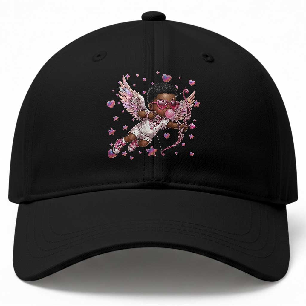 Cute Black Cupid Baseball Cap African American Valentines Day Gift