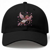 Cute Black Cupid Baseball Cap African American Valentines Day Gift