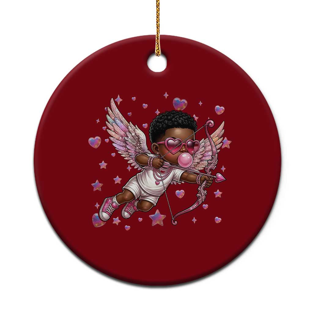Cute Black Cupid Ceramic Ornament African American Valentines Day Gift - Wonder Print Shop