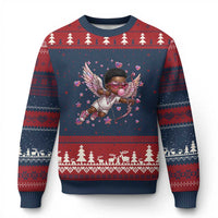 Cute Black Cupid Ugly Christmas Sweater African American Valentines Day Gift - Wonder Print Shop