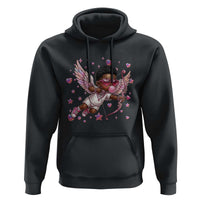 Cute Black Cupid Hoodie African American Valentines Day Gift - Wonder Print Shop