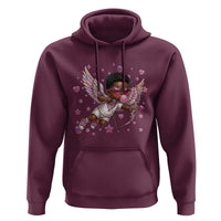 Cute Black Cupid Hoodie African American Valentines Day Gift - Wonder Print Shop