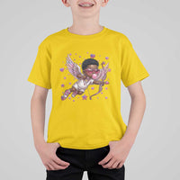 Cute Black Cupid T Shirt For Kid African American Valentines Day Gift - Wonder Print Shop