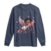 Cute Black Cupid Long Sleeve Shirt African American Valentines Day Gift - Wonder Print Shop