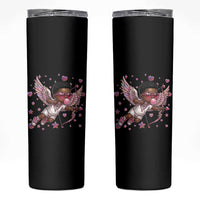 Cute Black Cupid Skinny Tumbler African American Valentines Day Gift - Wonder Print Shop