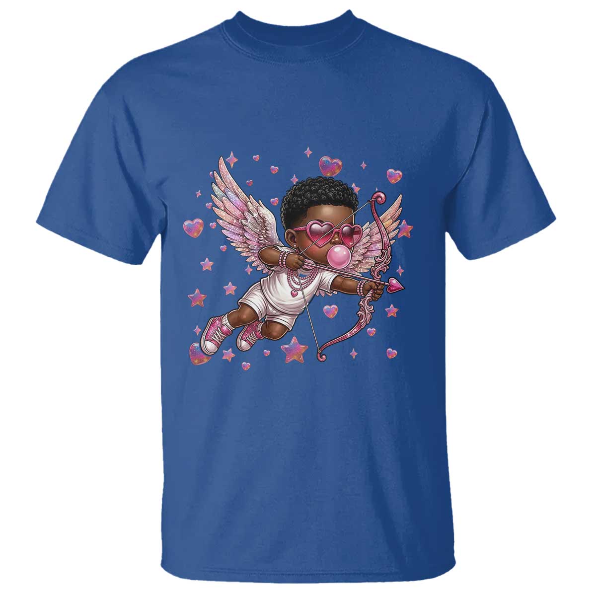Cute Black Cupid T Shirt African American Valentines Day Gift - Wonder Print Shop