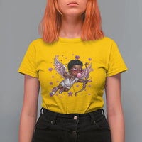 Cute Black Cupid T Shirt For Women African American Valentines Day Gift - Wonder Print Shop