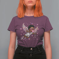 Cute Black Cupid T Shirt For Women African American Valentines Day Gift - Wonder Print Shop