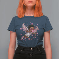 Cute Black Cupid T Shirt For Women African American Valentines Day Gift - Wonder Print Shop
