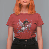 Cute Black Cupid T Shirt For Women African American Valentines Day Gift - Wonder Print Shop