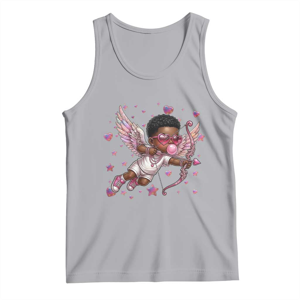 Cute Black Cupid Tank Top African American Valentines Day Gift - Wonder Print Shop