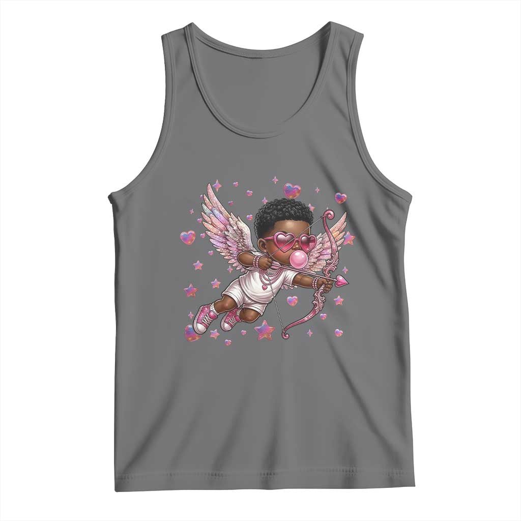 Cute Black Cupid Tank Top African American Valentines Day Gift - Wonder Print Shop