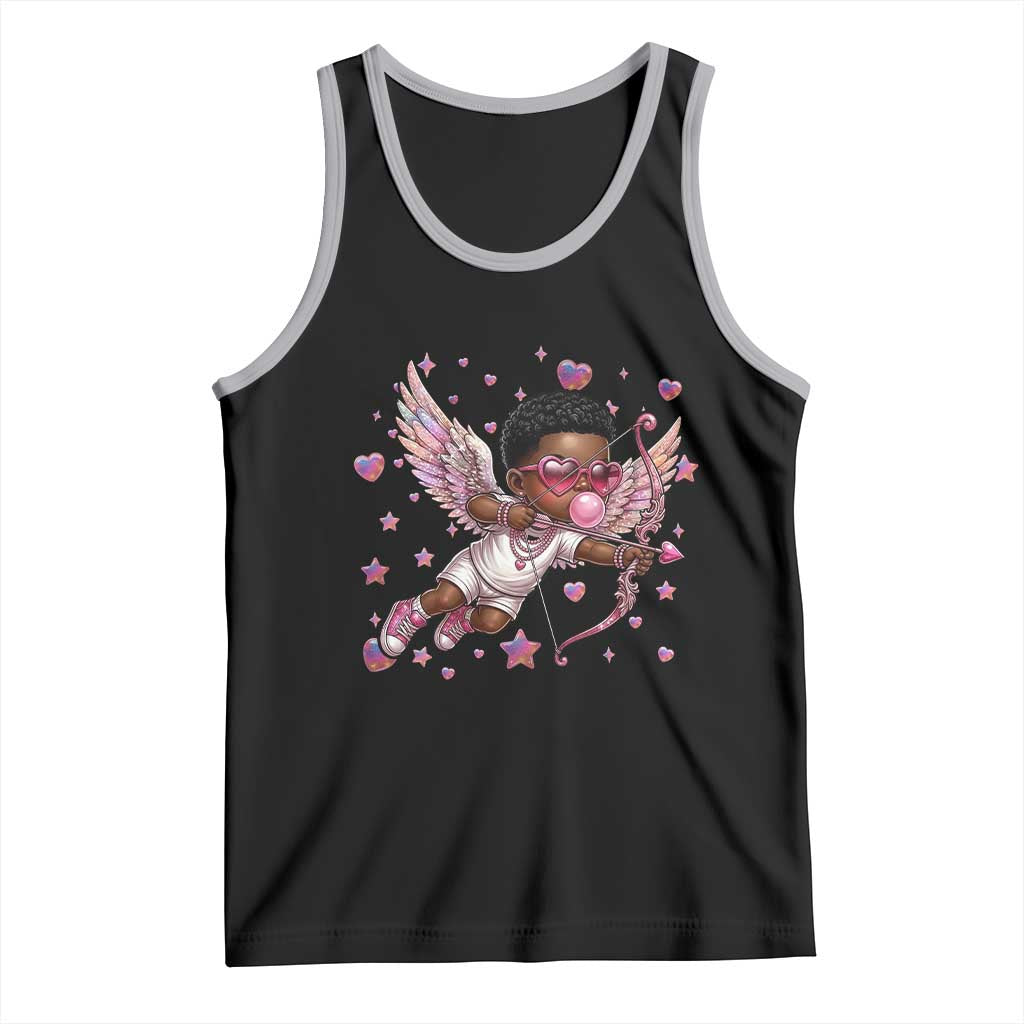 Cute Black Cupid Tank Top African American Valentines Day Gift - Wonder Print Shop