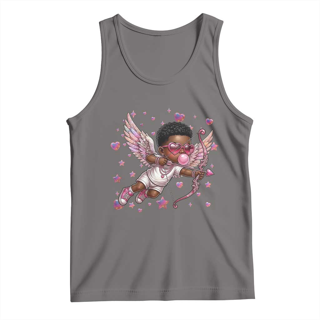 Cute Black Cupid Tank Top African American Valentines Day Gift - Wonder Print Shop