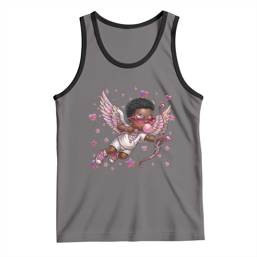 Cute Black Cupid Tank Top African American Valentines Day Gift - Wonder Print Shop