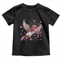 Cute Black Cupid Toddler T Shirt African American Valentines Day Gift - Wonder Print Shop