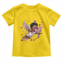 Cute Black Cupid Toddler T Shirt African American Valentines Day Gift - Wonder Print Shop