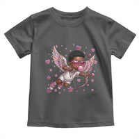 Cute Black Cupid Toddler T Shirt African American Valentines Day Gift - Wonder Print Shop