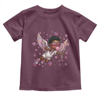 Cute Black Cupid Toddler T Shirt African American Valentines Day Gift - Wonder Print Shop
