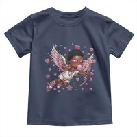Cute Black Cupid Toddler T Shirt African American Valentines Day Gift - Wonder Print Shop