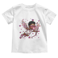Cute Black Cupid Toddler T Shirt African American Valentines Day Gift - Wonder Print Shop